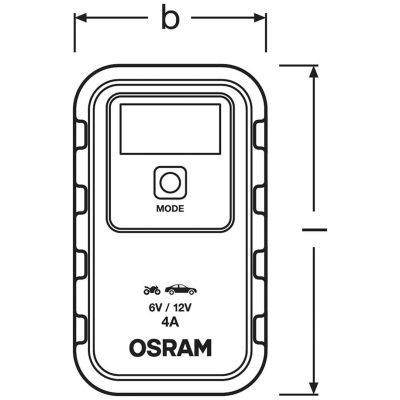 9. BATTERYcharge 904 charger, charging voltage: 6/12 V OSRAM, charging current: 4A, supply voltage: 230V, battery type: AGM/Li-Ion/VRLA