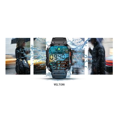 20. VELTORI VT200-1 Smartwatch Black Silicone Strap