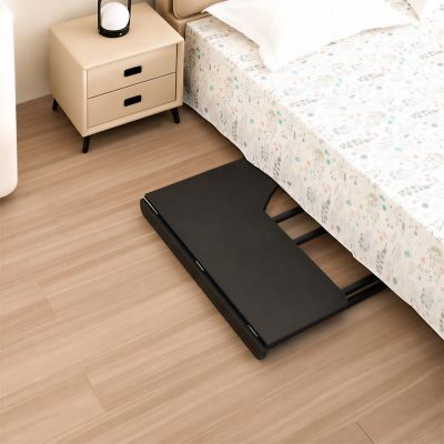 5. MACLEAN FOLDING DESK WITH WHEELS MACLEAN FOLDING DESK TABLE, BLACK, MOBILE, 100X65CM, MAX. 50KG, ANGLED, L-SHAPED, MC