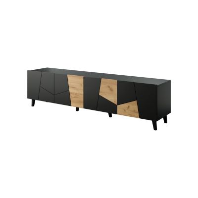 ETNA TV cabinet 200x42x52 black matt + craft oak