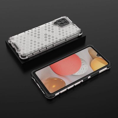 12. Honeycomb Case armor cover with TPU Bumper for Samsung Galaxy A42 5G transparent