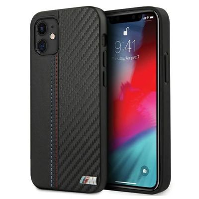 BMW M Collection PU Carbon Stripe Case for iPhone 12 mini - Black