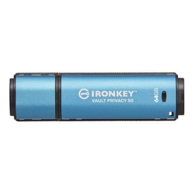 7. Kingston Technology IronKey Vault Privacy 50 USB Flash Drive 64GB USB Type-A 3.2 Gen 1 (3.1 Gen 1) Black, Blue