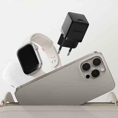 9. Baseus Palm 1C 20W Wall Charger (with Baseus Mini White USB-C 60W (20V/3A) 1m Cable) - Black