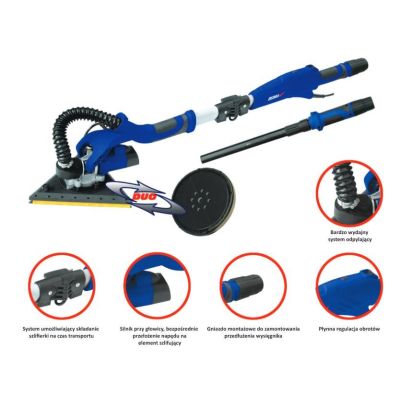 2. DEDRA DED7758 Portable Sander Drywall Sander 1500 RPM Black, Blue, White 710 W