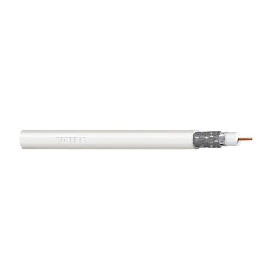 DIGITUS RG-6 coaxial cable, 75 Ohm, screen (2x foil + braid 77%), Eca, PVC, 100m, white