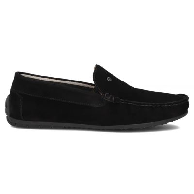 2. Men's leather moccasins, black suede, Filippo MP923