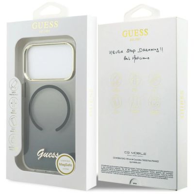 8. Guess IML Gradient Script Metal MagSafe Case for iPhone 17 Pro Max - Black