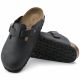 9. Birkenstock Boston Black women's/men's clogs, oiled leather, narrow slippers (0059463)