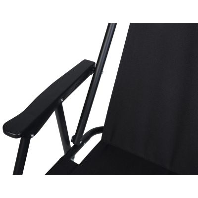 12. CAMPING CHAIR WITH ARMRESTS 52x44x75CM FOLDING BLACK