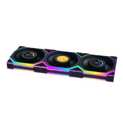 3. Lian Li UNI FAN SL Wireless LCD 120 Computer Case Fan 12 cm Black 3 pcs.