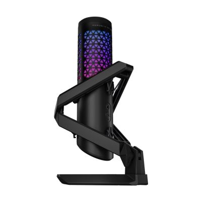 2. ASUS ROG Carnyx USB Gaming Microphone (25mm condenser capsule, 192kHz/24-bit, cardioid, high-pass filter, built-in pop filter, metal shock mount, one-touch mute, USB, Aura Sync RGB) - Black