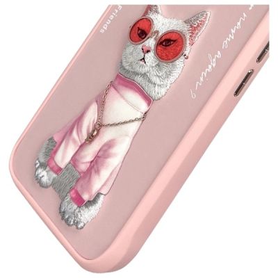 7. Nimmy Glasses Cool Cat iPhone 16 Case - Pink
