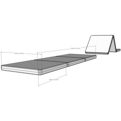 38. FOLDABLE GYMNASTIC MATTRESS GRAY 180CM BENCHK