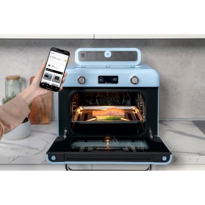 14. Smeg COF01PBEU Small Blue Steam Oven Buttons, Rotary