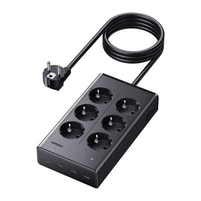 Ugreen S622 Power Strip, 6×AC + 3×USB + USB-C, GaN, 1.5 m – Black