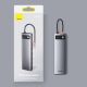 29. Baseus Metal Gleam 11in1 multifunctional USB Type C HUB - 3x USB 3.2 Gen 1 5Gbps / USB Type C PD 100W / 3.5 mm mini jack AUX / VGA Full HD 60Hz / 2x HDMI 4K 30Hz / TF and SD card reader / RJ45 1Gbps gray (CAHUB-CT0G)