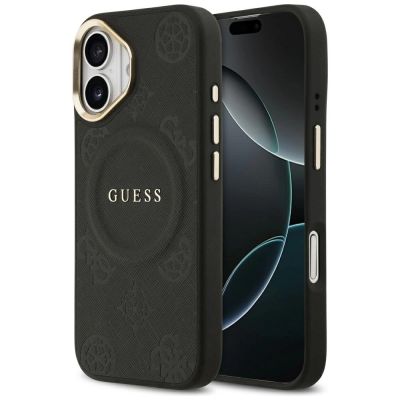 Guess Peony Hot Stamp MagSafe Case for iPhone 17 - Black