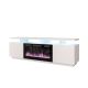EVA TV cabinet with electric fireplace 180x40x52 white/white gloss