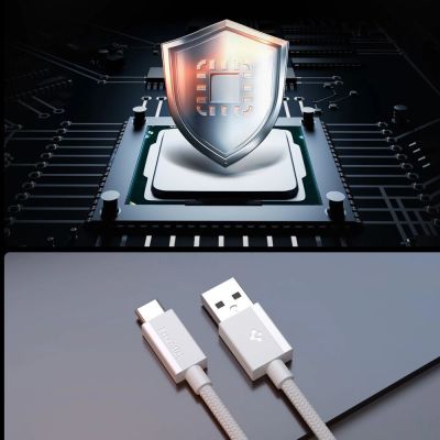5. Spigen Essential EB6015AC USB-C Cable 60W 150 cm - White