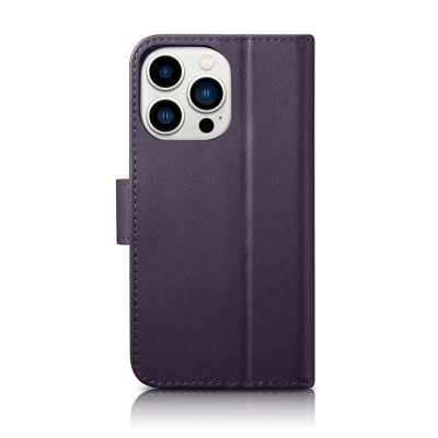 2. iCarer Wallet Case 2in1 Cover iPhone 14 Pro Anti-RFID Leather Flip Case Dark Purple (WMI14220726-DP)
