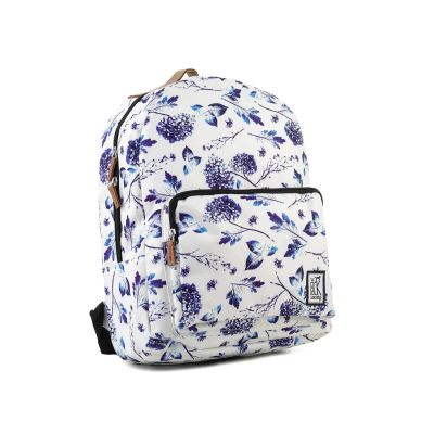 3. THE SOCIETY PACK XCLASSIC BACKPACK 181CPR702-72 OFF WHITE BLUE FLOWER ALLOVER