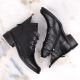 24. Jezzi W JEZ412A insulated flat ankle boots, black