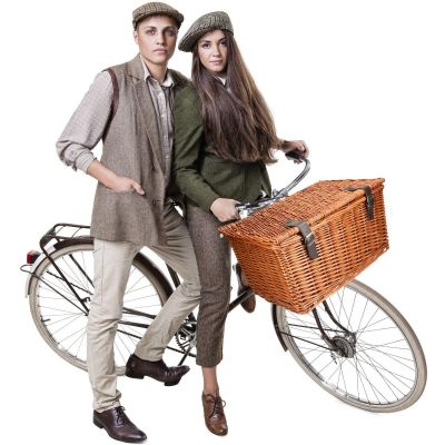 15. WICKER BICYCLE BASKET FOR THE FRONT 45x30x25cm BICYCLE GEAR