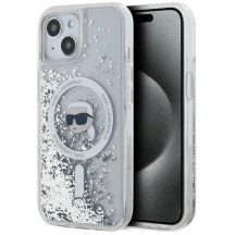 Karl Lagerfeld Liquid Glitter Karl Head MagSafe case for iPhone 15 / 14 / 13 - transparent