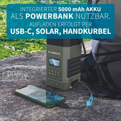 4. Albrecht DR 114 DAB Battery-powered camping lantern USB port