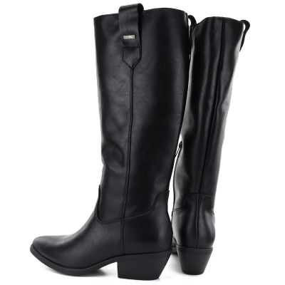 5. Women's leather cowboy boots black Big Star UU274521