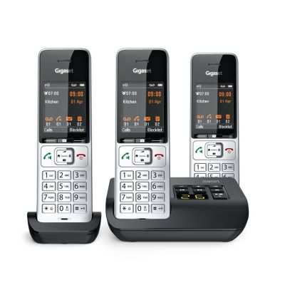 14. Gigaset 500A Comfort Trio Cordless Phone - Answering Machine - ECO DECT\GAP\CAT-iq - Silver + 2 additional handsets