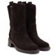 8. Women's leather ankle boots, cowboy boots, suede, chocolate, Big Star UU274607
