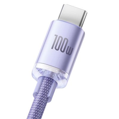 9. Baseus Crystal Shine Series cable USB cable for fast charging and data transfer USB Type A - USB Type C 100W 1.2m purple (CAJY000405)