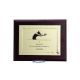 9. Plastic diploma with an engraved metal plate