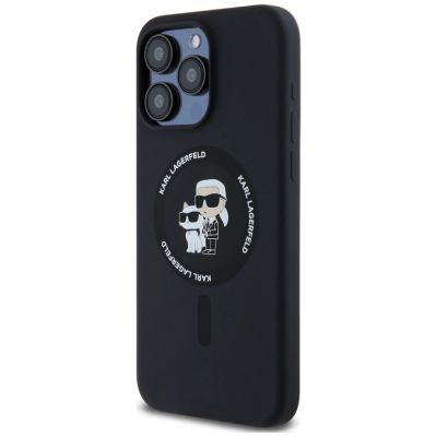 2. Karl Lagerfeld Silicone Karl&Choupette Ring MagSafe case for iPhone 15 Pro Max - black