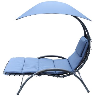 17. BERGAMO DECHAIR WITH UMBRELLA 200x125x180CM NAVY BLUE