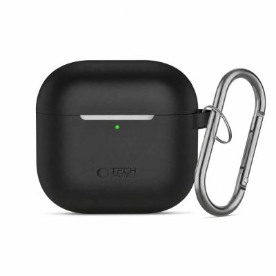 7. Tech-Protect Silicone Hook Case for AirPods 4 - Black