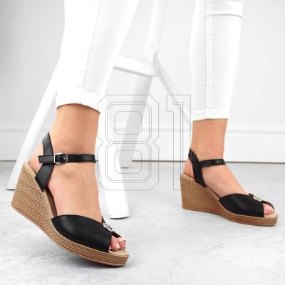 7. Leather wedge sandals with a decoration Filippo W PAW526B black