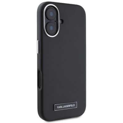 4. Karl Lagerfeld FW Metal Plate MagSafe iPhone 16 Plus Case - Black