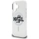 6. Karl Lagerfeld IML Glitter Karl & Choupette Sketch Logo MagSafe Case for iPhone 16 - Transparent