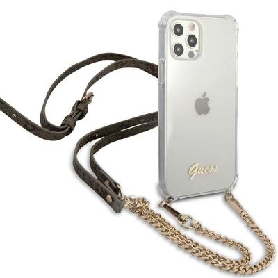 4. Guess GUHCP12MKC4GSGO iPhone 12/12 Pro 6.1" Transparent hard case 4G Gold Chain
