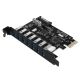 4. 7-Port USB 3.0 PCI-E Expansion Card for Desktop Chassis