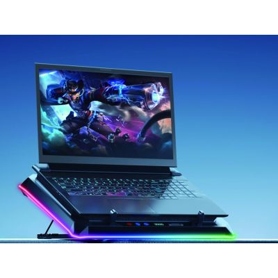 7. CONCEPTRONIC USB-C Laptop-Kühlpad + Handyhalter, RGB, 12V