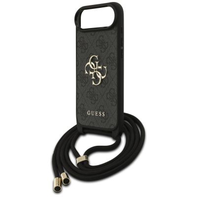 5. Guess 4G Big Logo Cord Stap Crossbody Case for iPhone Air - Black