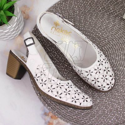 6. Leather openwork sandals Rieker W RKR531A white