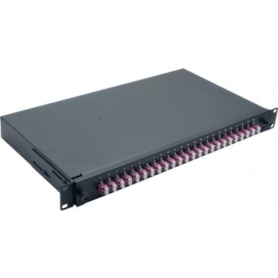 Helos Fiber Optic Splice Box 19" 24 x LC Duplex OM4 ready to connect (375561)