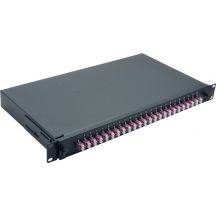 Helos Fiber Optic Splice Box 19" 24 x LC Duplex OM4 ready to connect (375561)