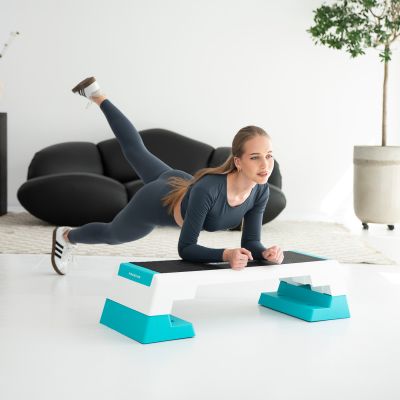 5. AS007 WHITE/MINT AEROBICS STEP HMS PREMIUM