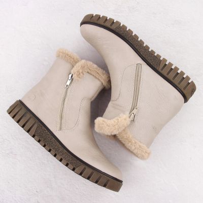 38. Beige women’s ankle boots with fur lining Rieker Y3481-60
